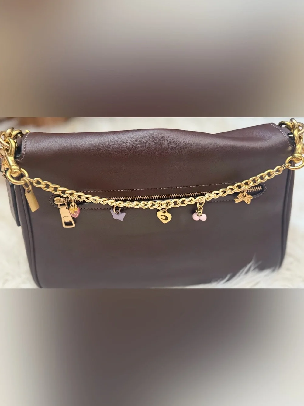 Jequiba designer inspired Gold bag Charm Chain and key holder